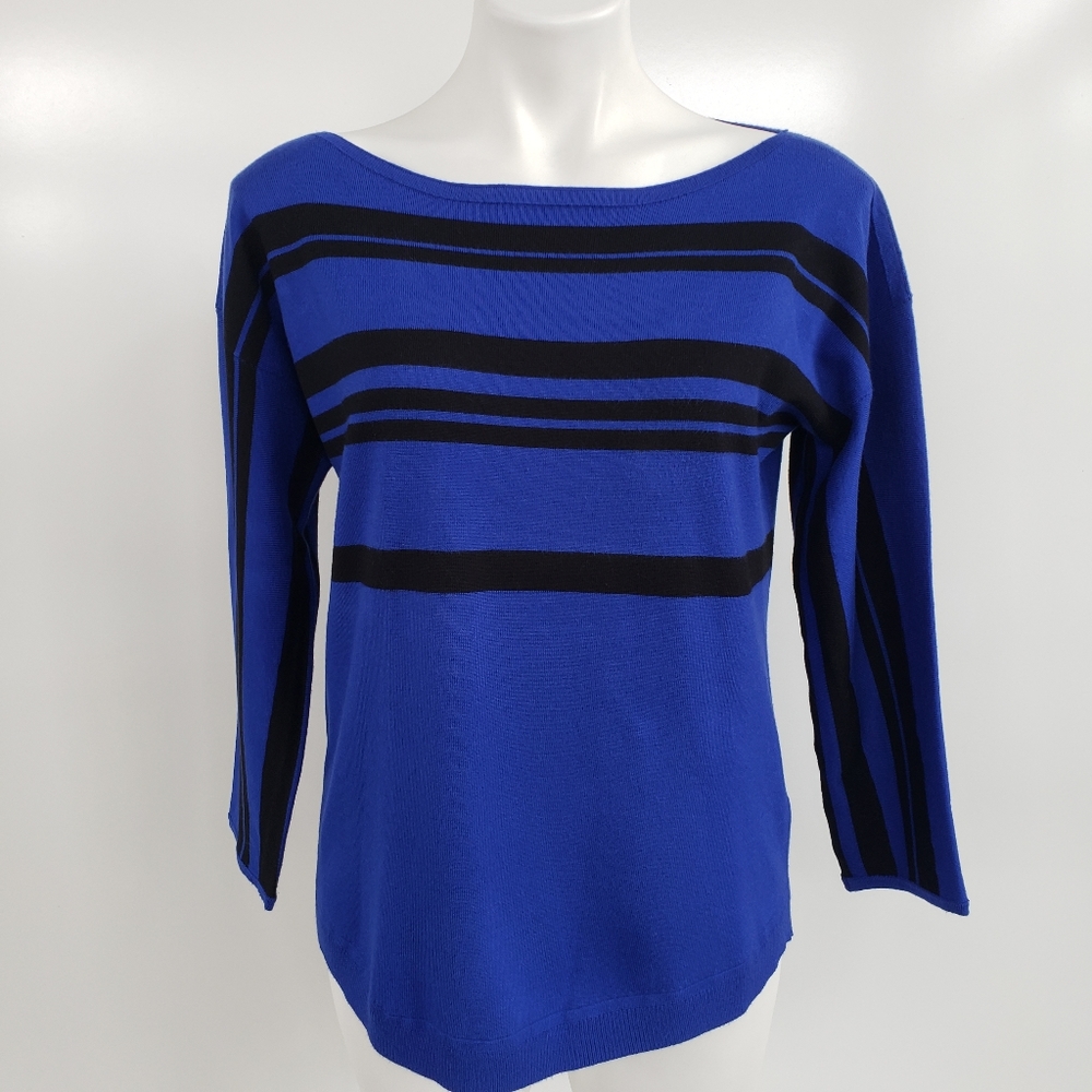 Cable & Gauge Royal Blue Sweater w/ Racer Stripes